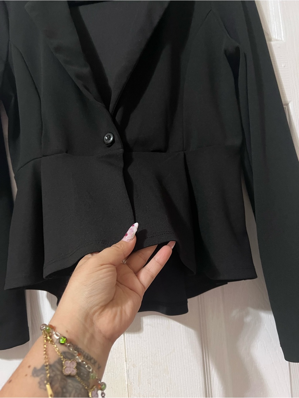 Women's Black Peplum Blazer Jacket